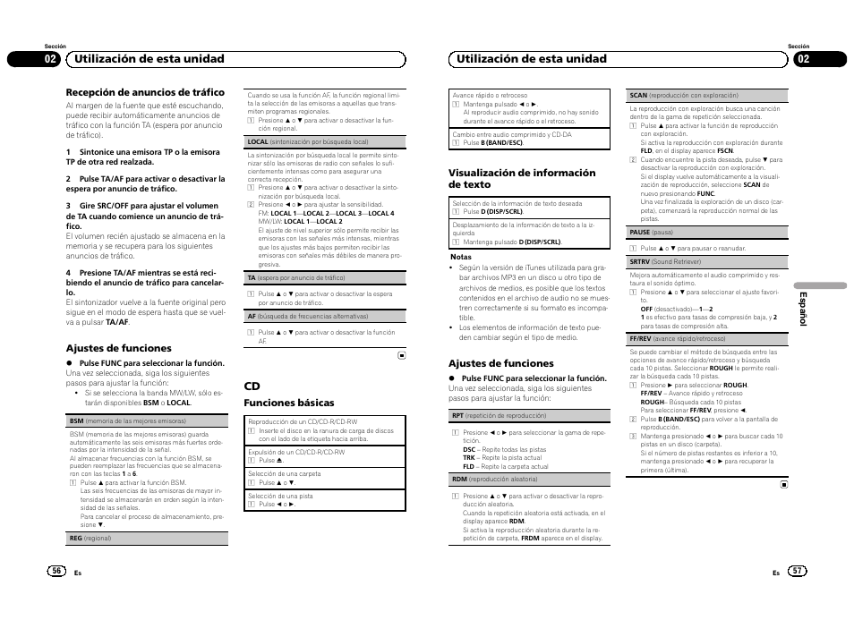 02 utilización de esta unidad | Pioneer DEH-1300MP User Manual | Page 29 / 64
