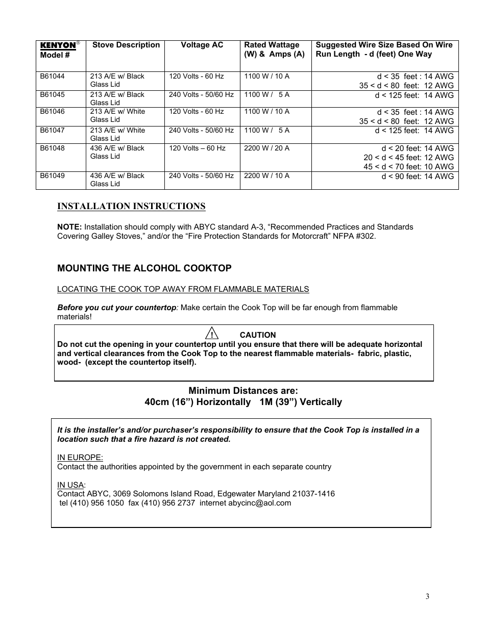 Kenyon 436 User Manual | Page 3 / 12