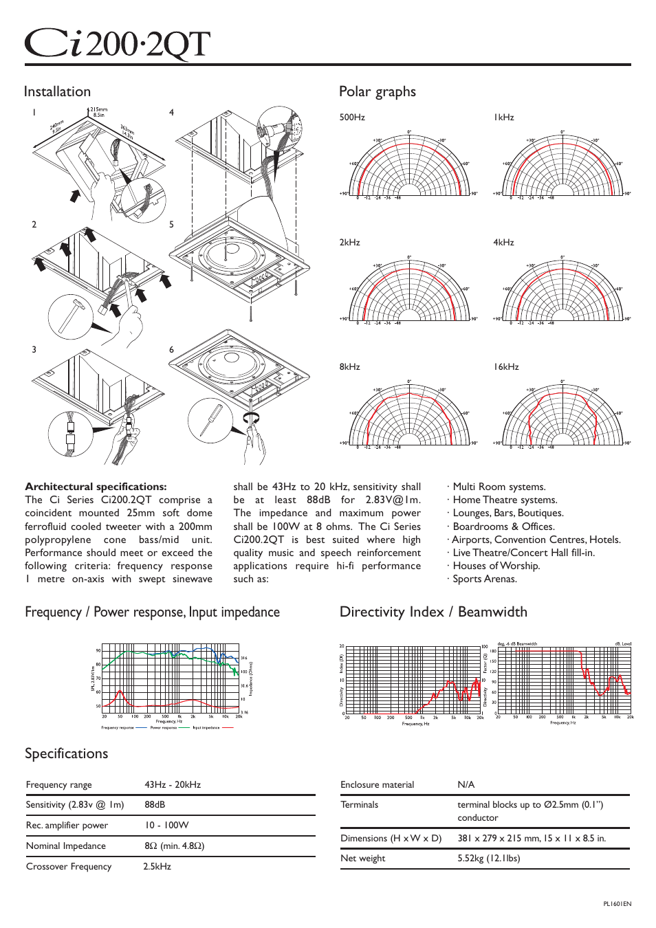 KEF Audio Ci200.2QT User Manual | Page 2 / 2