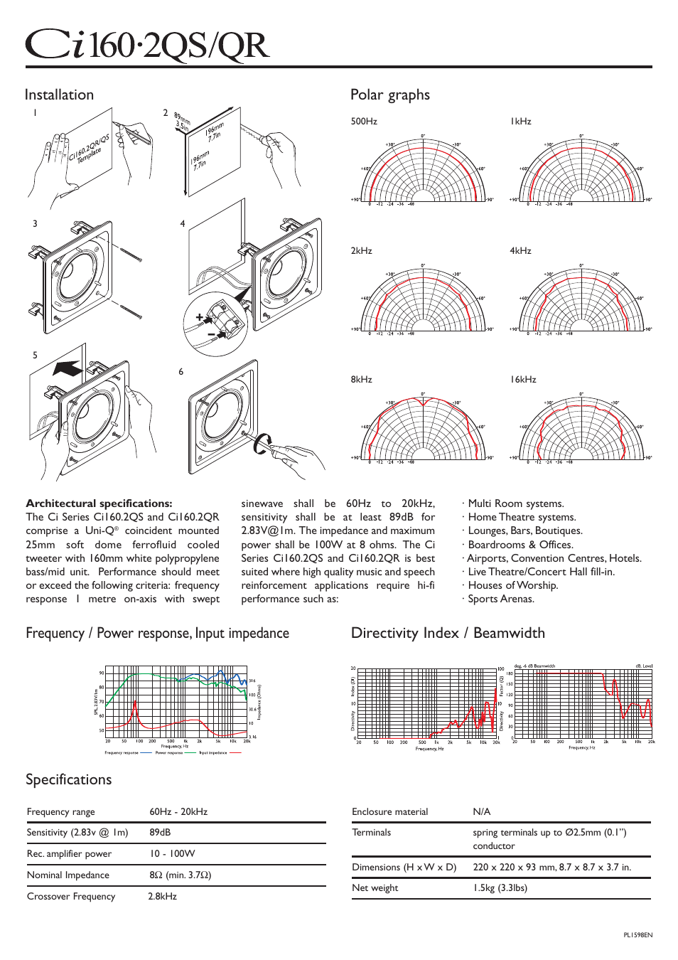 KEF Audio KEF Ci 160.2QS User Manual | Page 2 / 2
