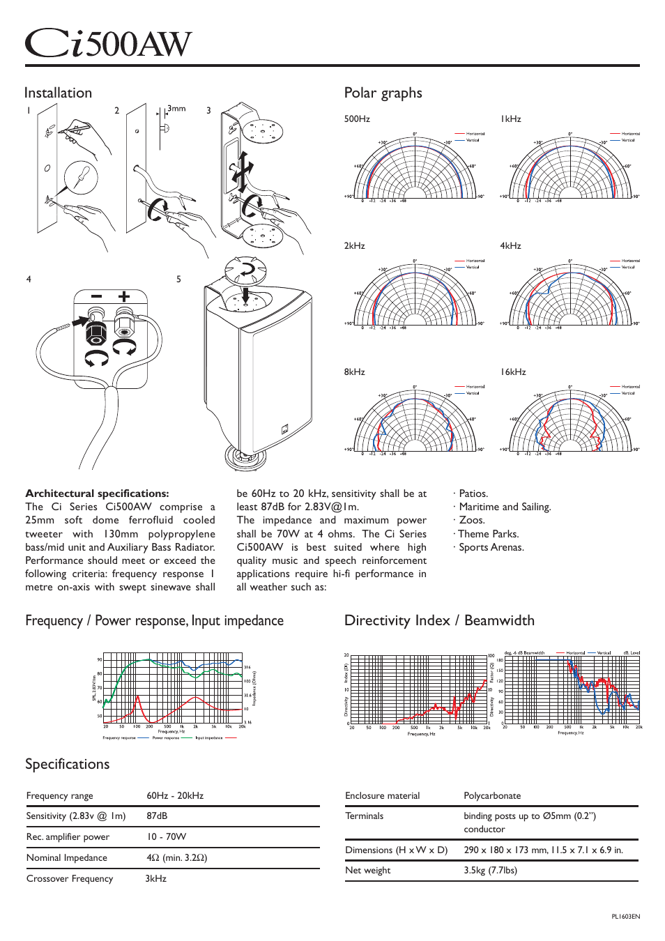 KEF Audio KEF Ci500AW User Manual | Page 2 / 2