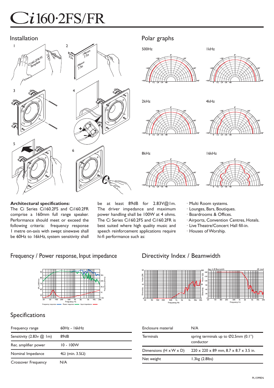 KEF Audio Ci160.2FS User Manual | Page 2 / 2