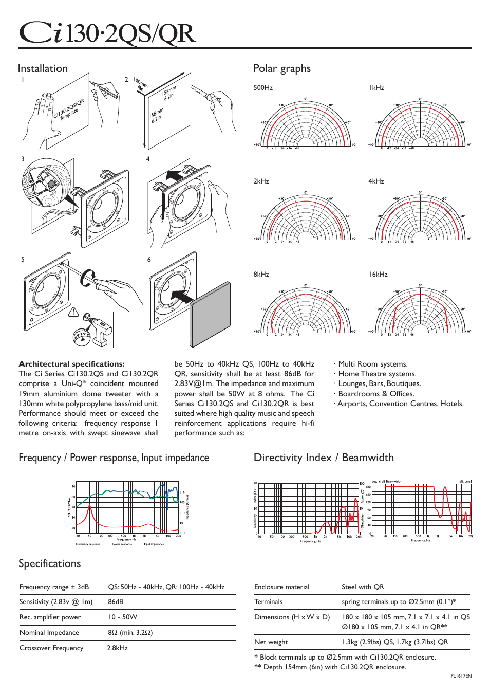 KEF Audio Ci130.2QSQR User Manual | Page 2 / 2
