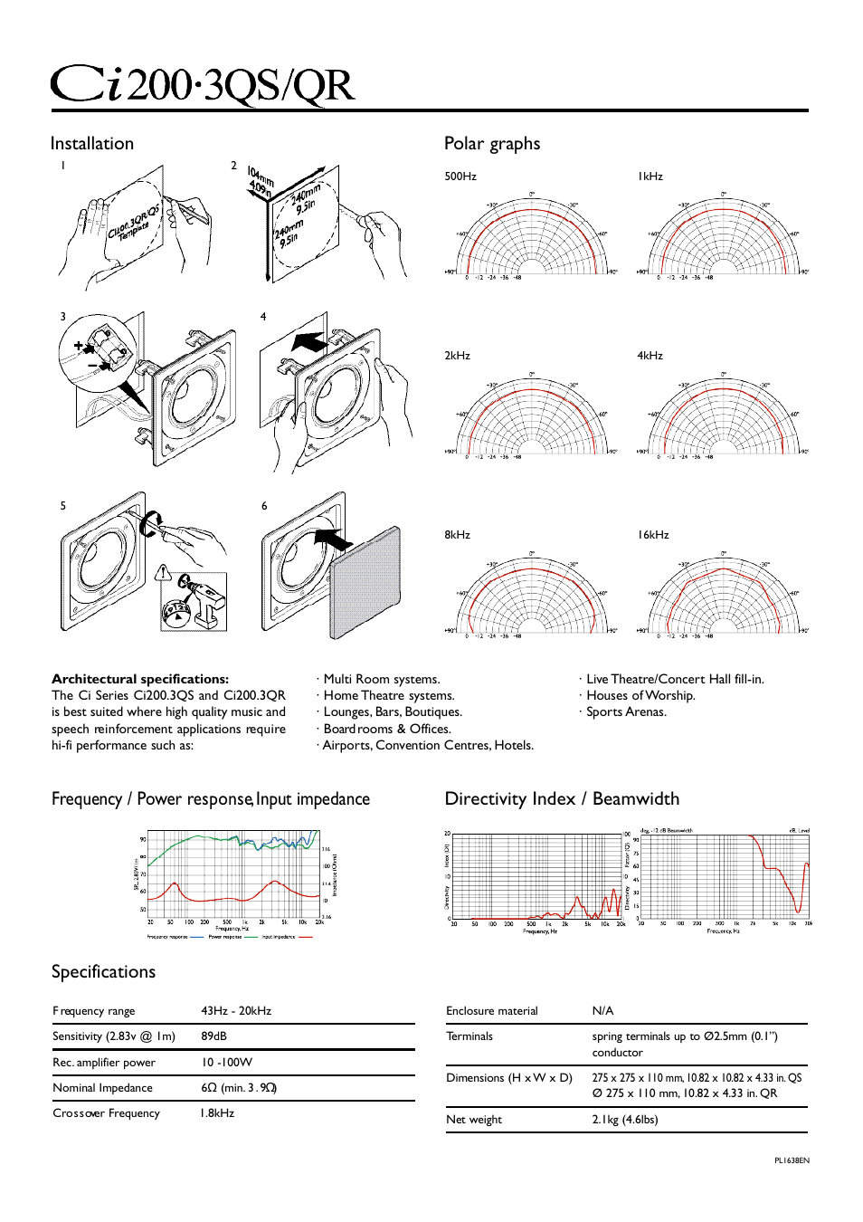 KEF Audio KEF CI200.3QS User Manual | Page 2 / 2