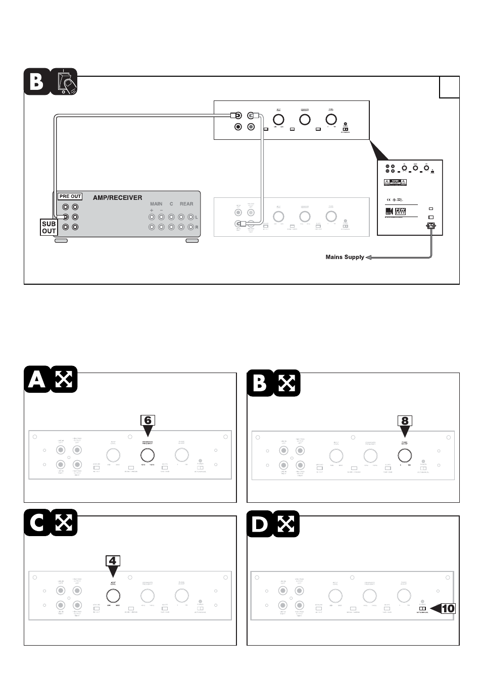 Connections, Adjusting the controls 4 | KEF Audio PSW 2500 User Manual | Page 20 / 20