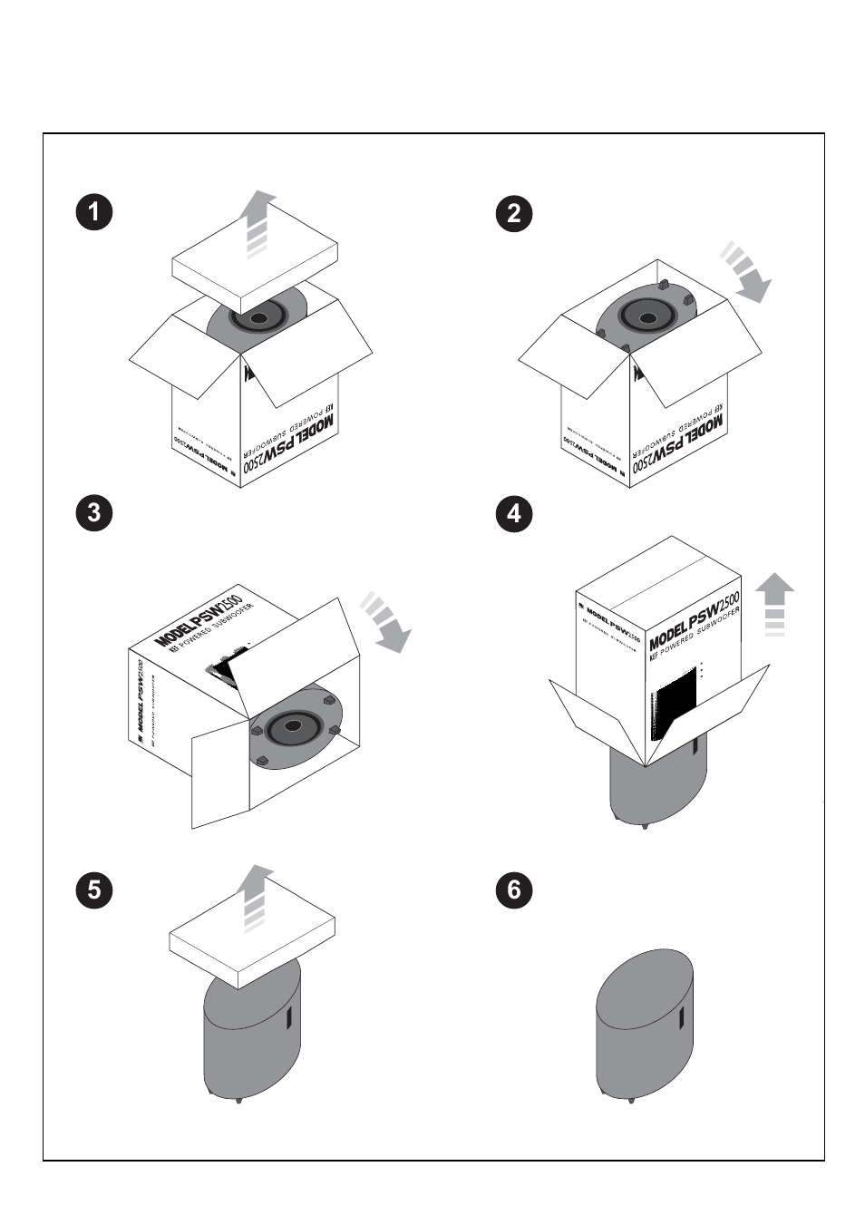 Unpacking | KEF Audio PSW 2500 User Manual | Page 8 / 20