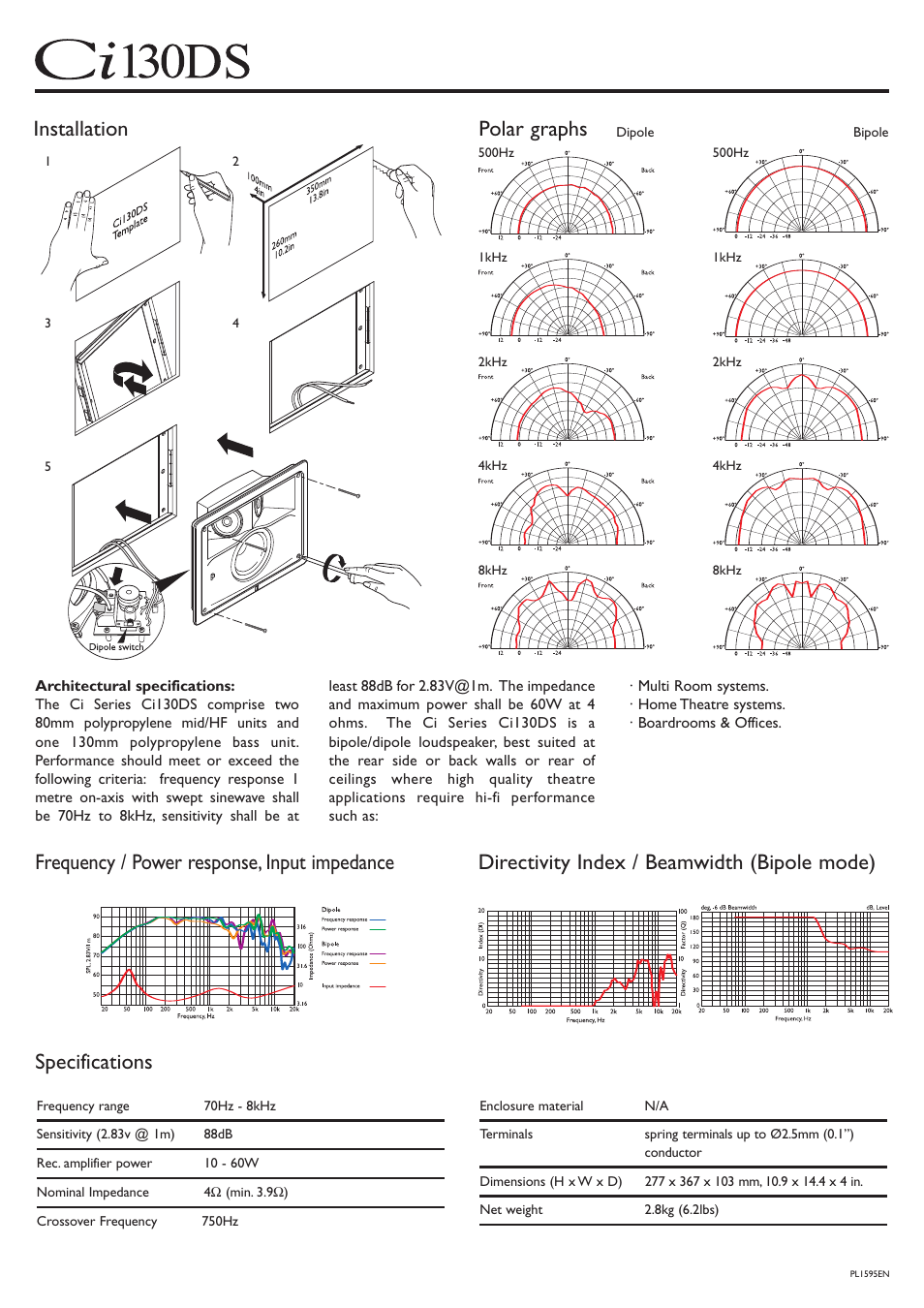 KEF Audio KEF Ci130DS User Manual | Page 2 / 2