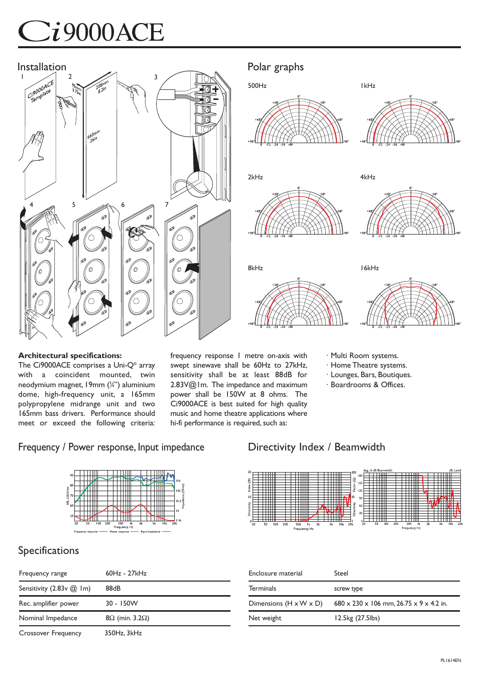 KEF Audio KEF CI9000ACE User Manual | Page 2 / 2