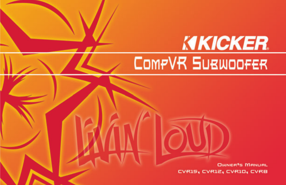 Kicker CVR10 User Manual | 12 pages