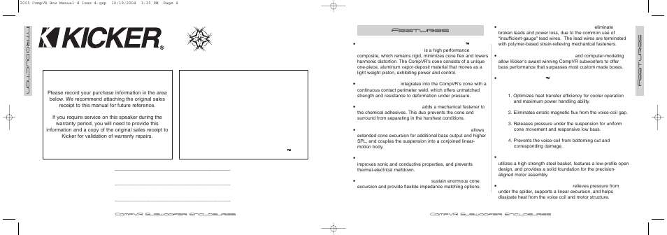 Compvr subwoofer enclosure manual models | Kicker COMPVR TCVR10 User Manual | Page 2 / 4