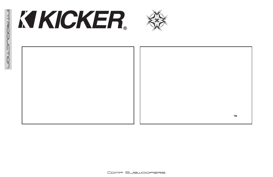 Comp subwoofer owner’s manual models | Kicker C12 User Manual | Page 2 / 12