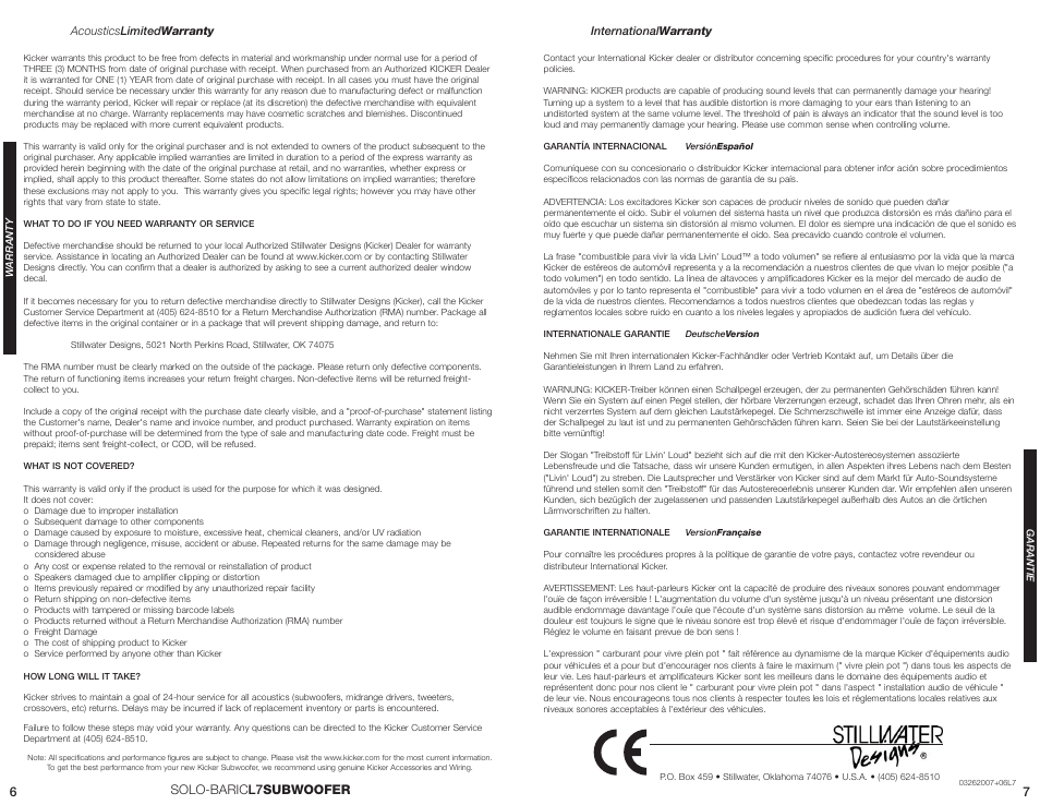 Solo-baric l7subwoofer | Kicker S12L7 User Manual | Page 4 / 4