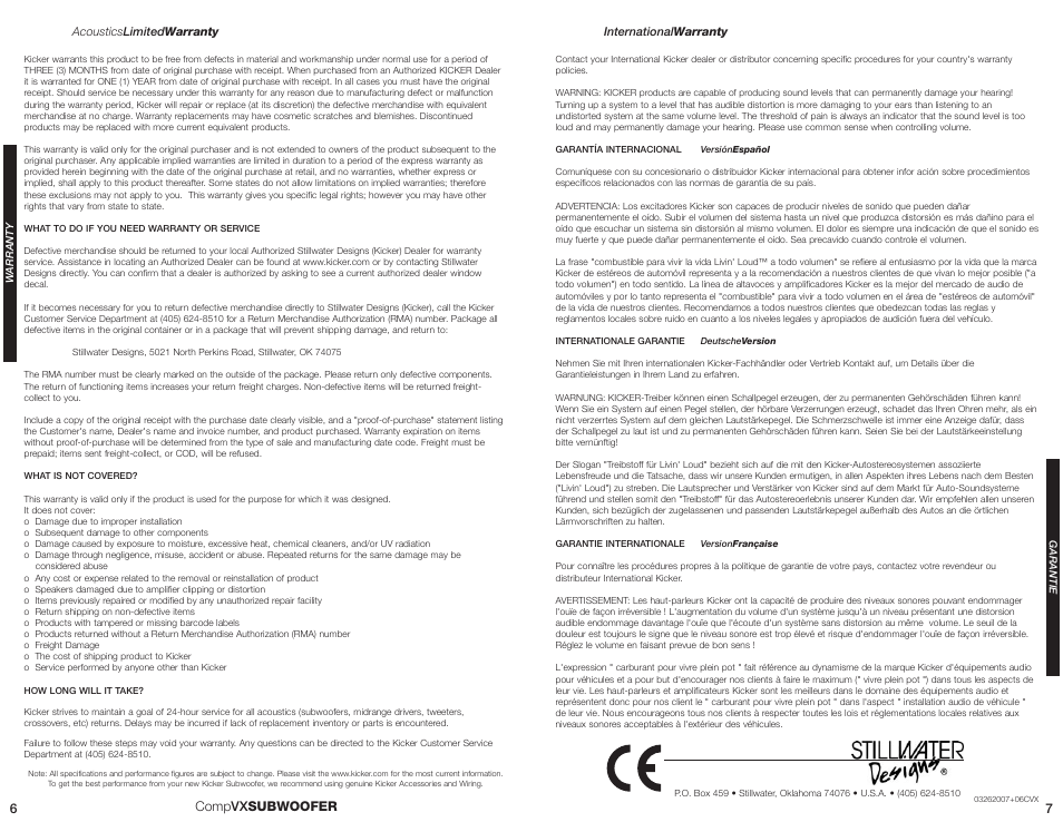 Comp vxsubwoofer | Kicker CVX15 User Manual | Page 4 / 4