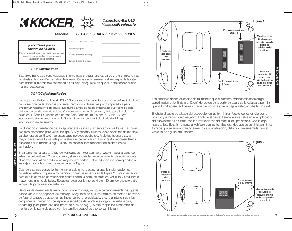 Kicker TS10L5 User Manual | Page 4 / 10