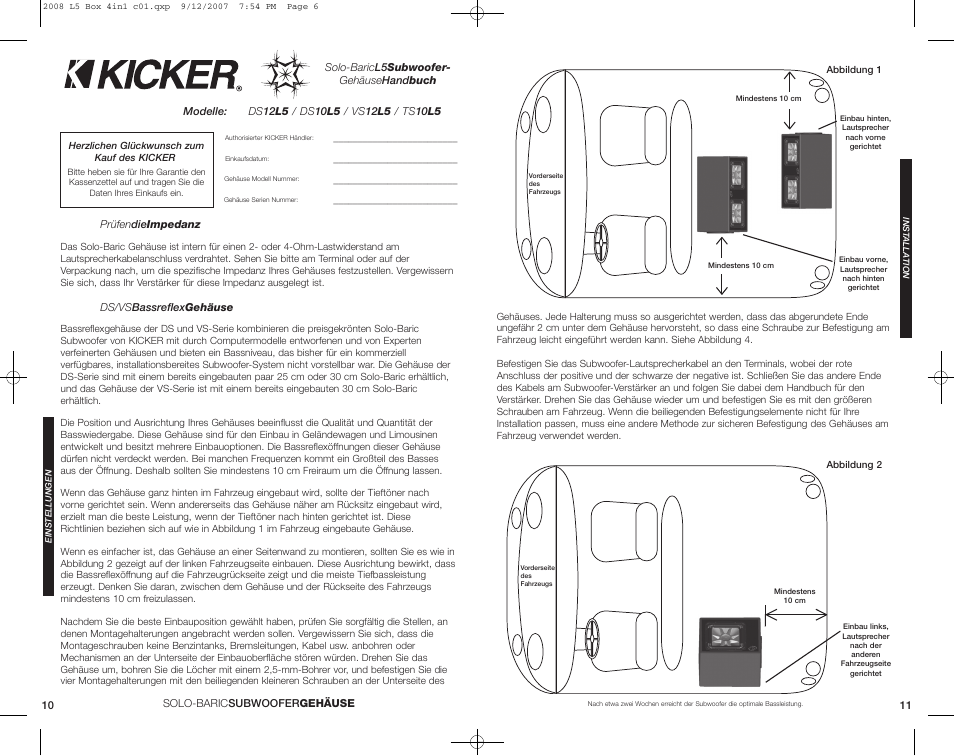 Kicker TS10L5 User Manual | Page 6 / 10