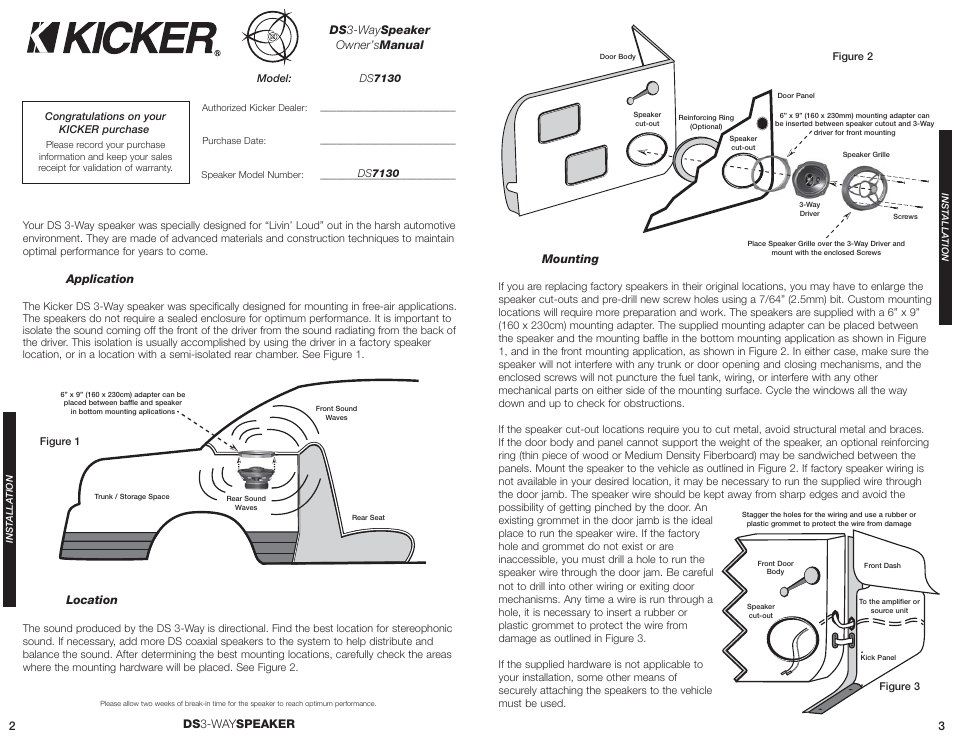 Kicker DS7130 User Manual | Page 2 / 4