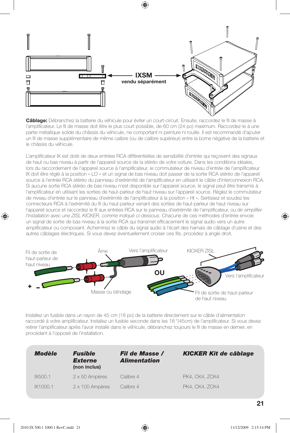 21 ixsm | Kicker IX AMPLIFIER 10IX1000.1 User Manual | Page 21 / 28