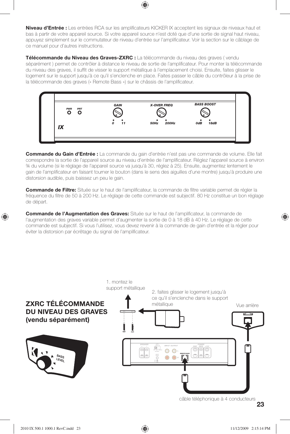 Kicker IX AMPLIFIER 10IX1000.1 User Manual | Page 23 / 28