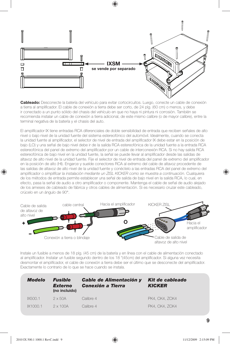 9ixsm | Kicker IX AMPLIFIER 10IX1000.1 User Manual | Page 9 / 28