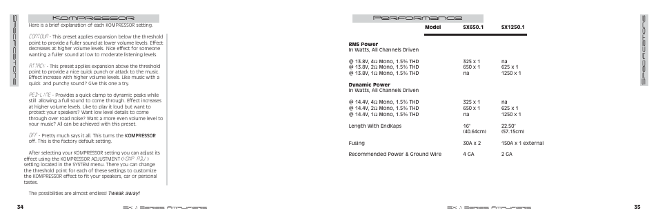 Contour, Attack, Red-line | Komp adj, Performance, Kompressor | Kicker SX SERIES SX650.1 User Manual | Page 18 / 20