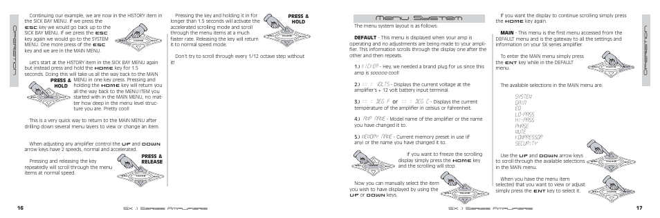 Kicker, Xx.x volts, Xx.x deg f | Xx.x deg c, Amp name, Menu system | Kicker SX SERIES SX650.1 User Manual | Page 9 / 20