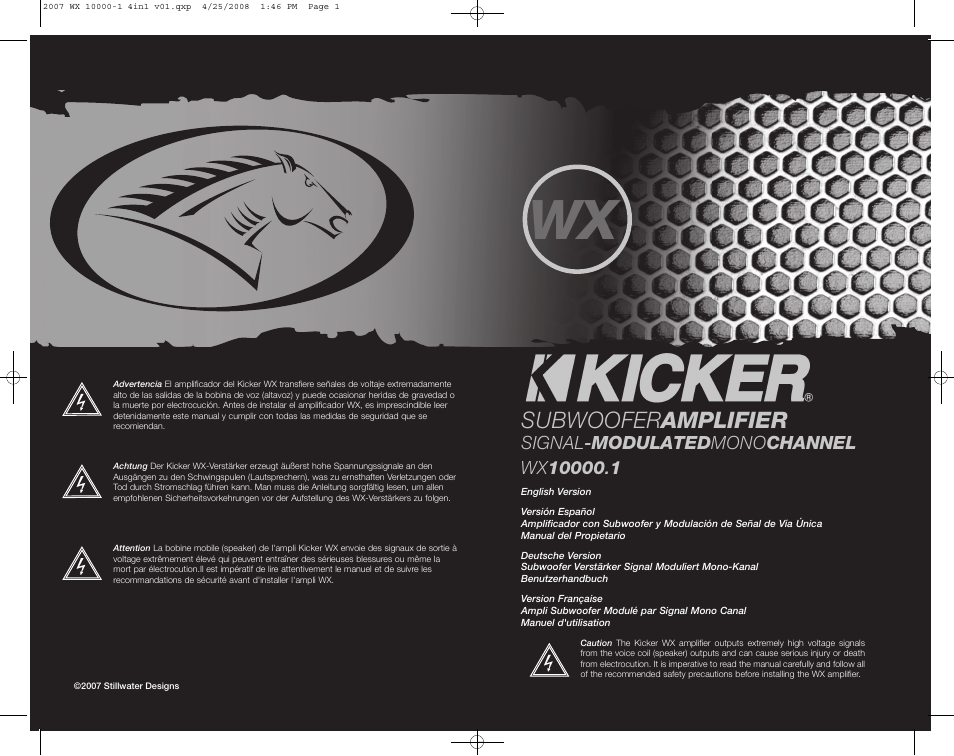 Kicker Warhorse WX 10000-1 User Manual | 20 pages