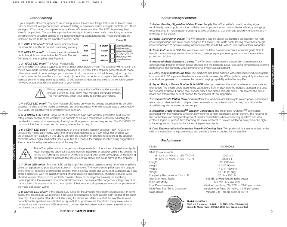 Kicker Warhorse WX 10000-1 User Manual | Page 5 / 20