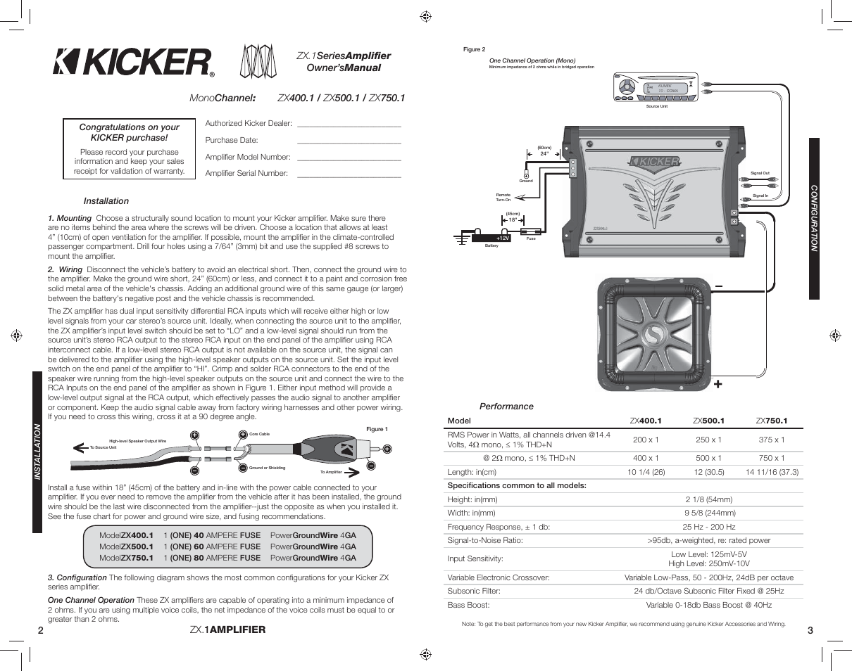 Kicker ZX500.1 User Manual | Page 2 / 10