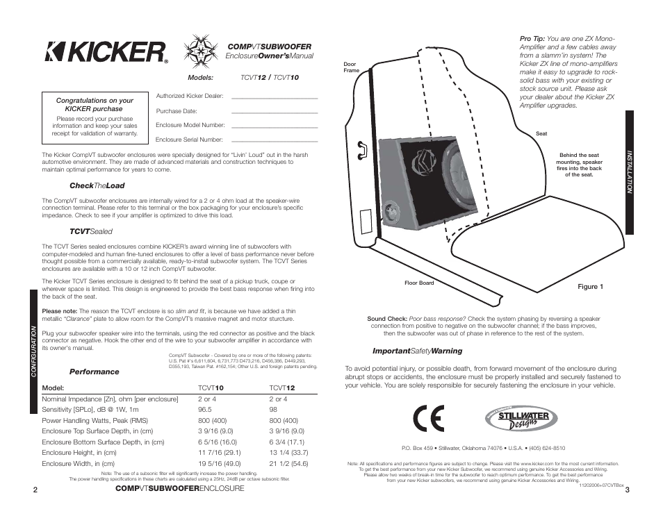 Kicker TCVT12 User Manual | Page 2 / 2