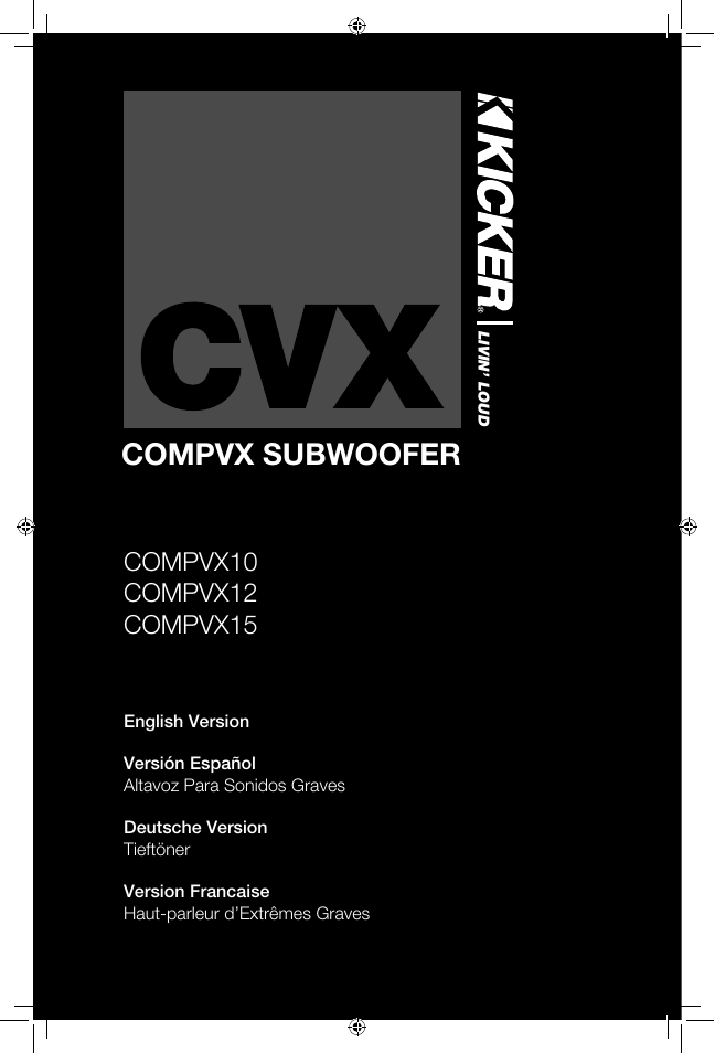 Kicker CVX COMPVX10 User Manual | 11 pages