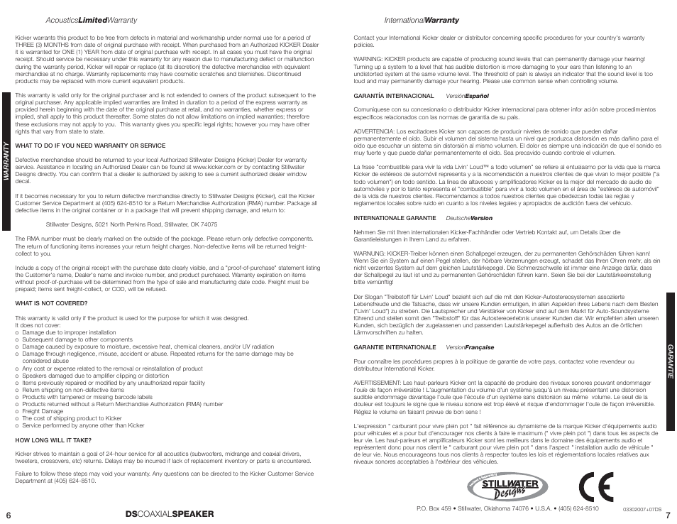 Ds coaxial speaker 6 7 | Kicker DS6930 User Manual | Page 4 / 4