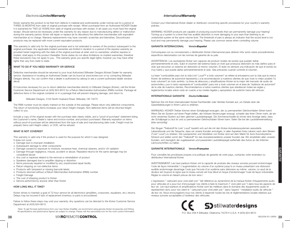 Kicker 08WXRC User Manual | Page 20 / 21