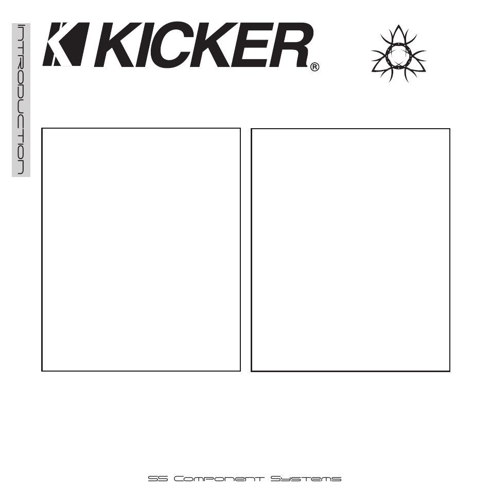 Ss series component systems owner’s manual, Attention | Kicker LIVIN LOUID SS65.2 User Manual | Page 2 / 24