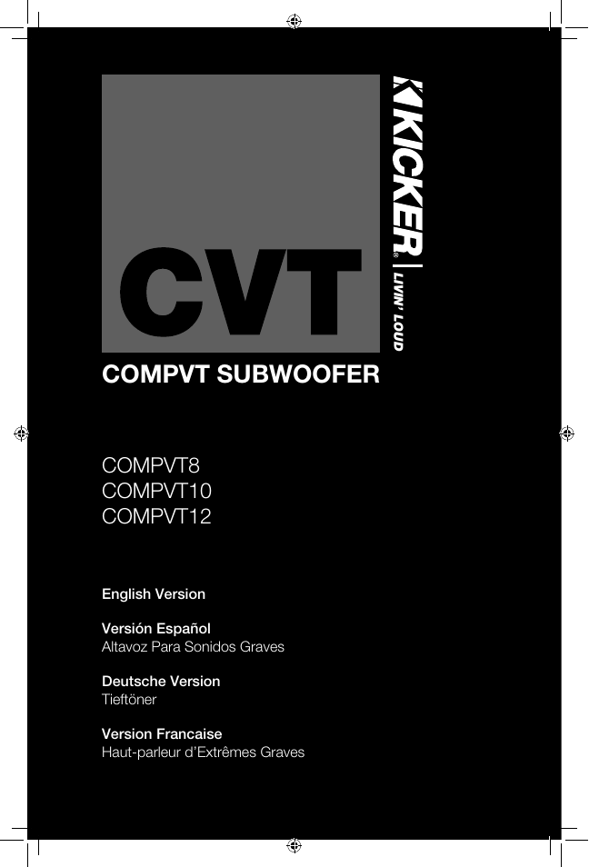 Kicker COMPVT12 User Manual | 11 pages