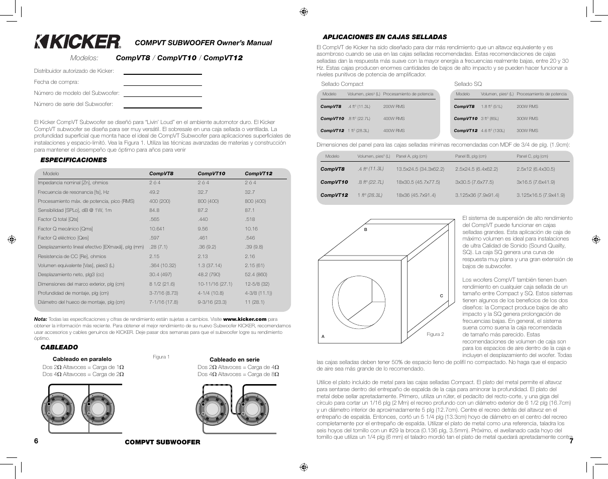 Compvt subwoofer owner’s manual | Kicker COMPVT12 User Manual | Page 4 / 11