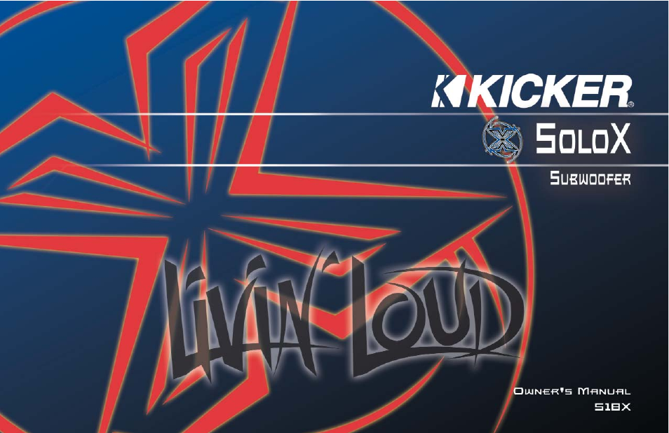 Kicker SUBWOOFER SOLOX User Manual | 14 pages