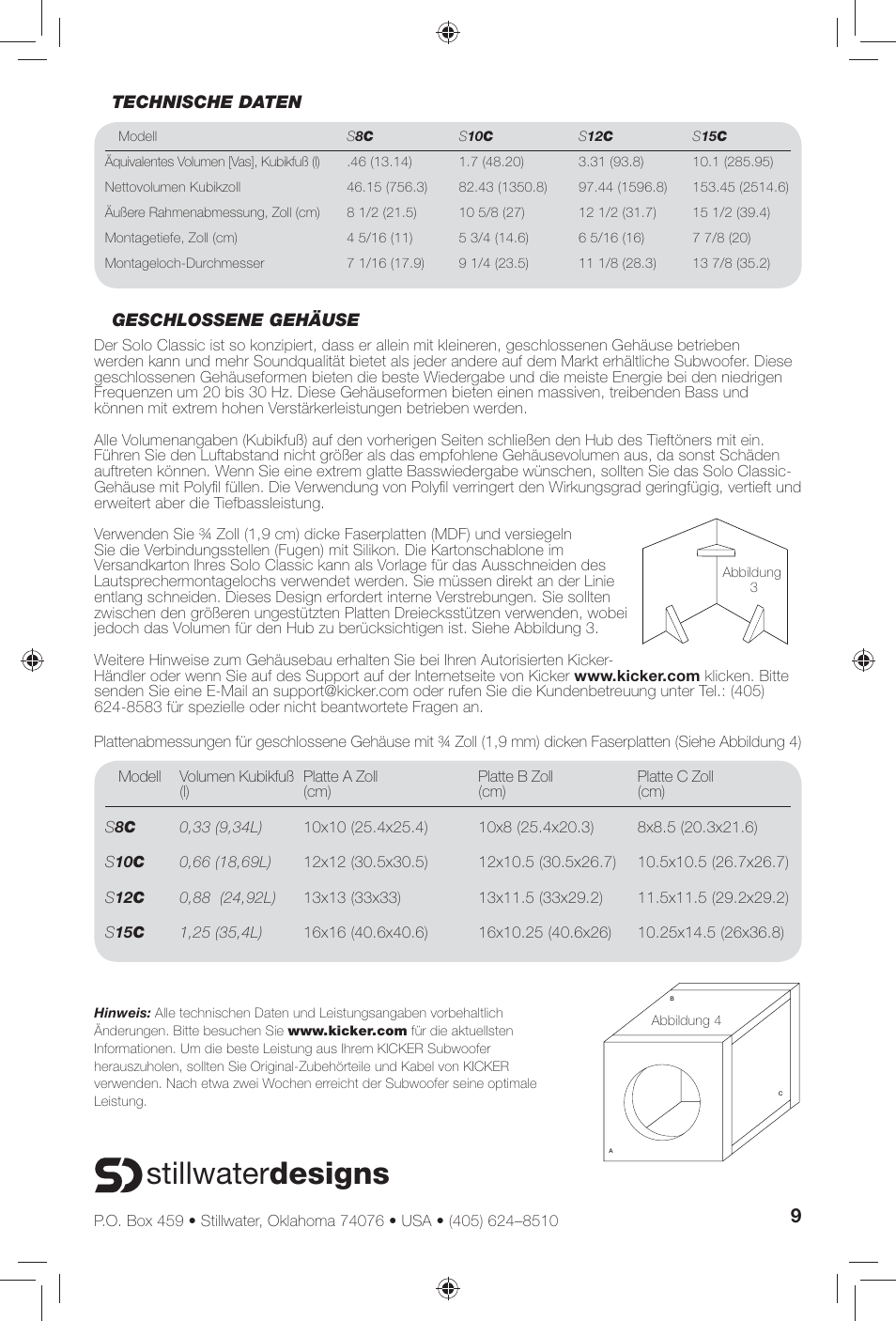 Stillwater designs | Kicker SOLOCLASSIC S12C User Manual | Page 9 / 12