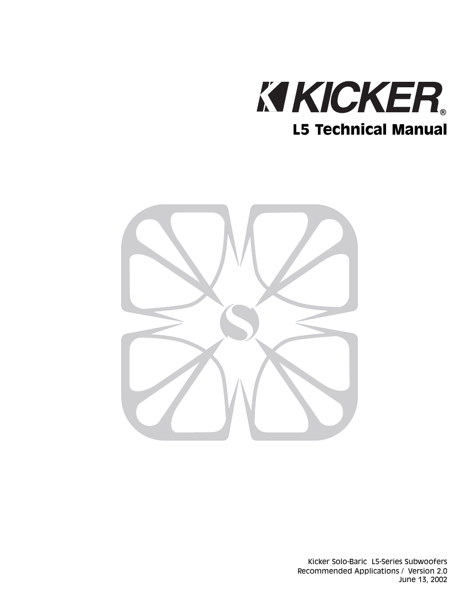 Kicker L5 User Manual | 36 pages
