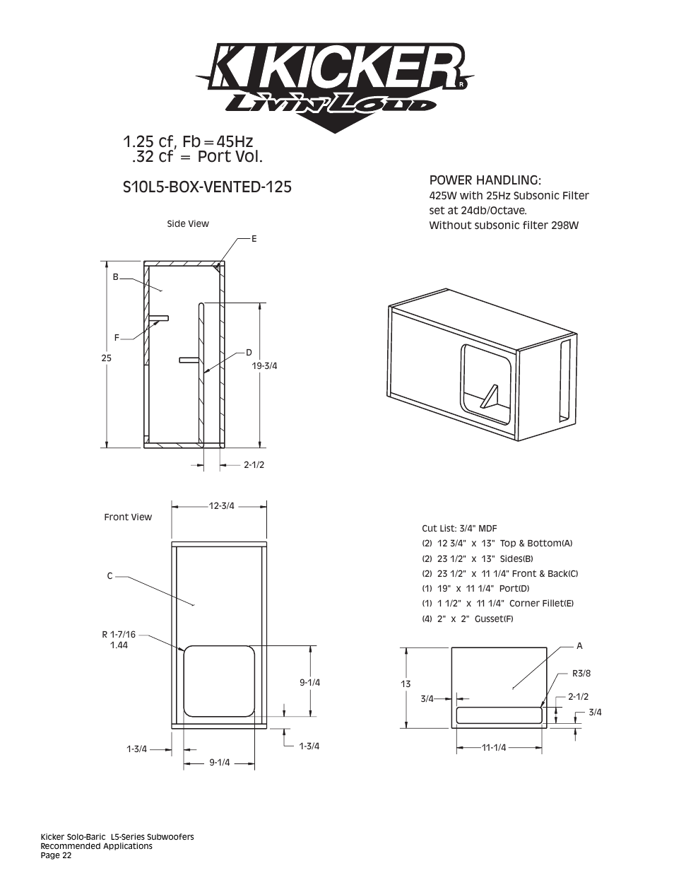Power handling | Kicker L5 User Manual | Page 22 / 36