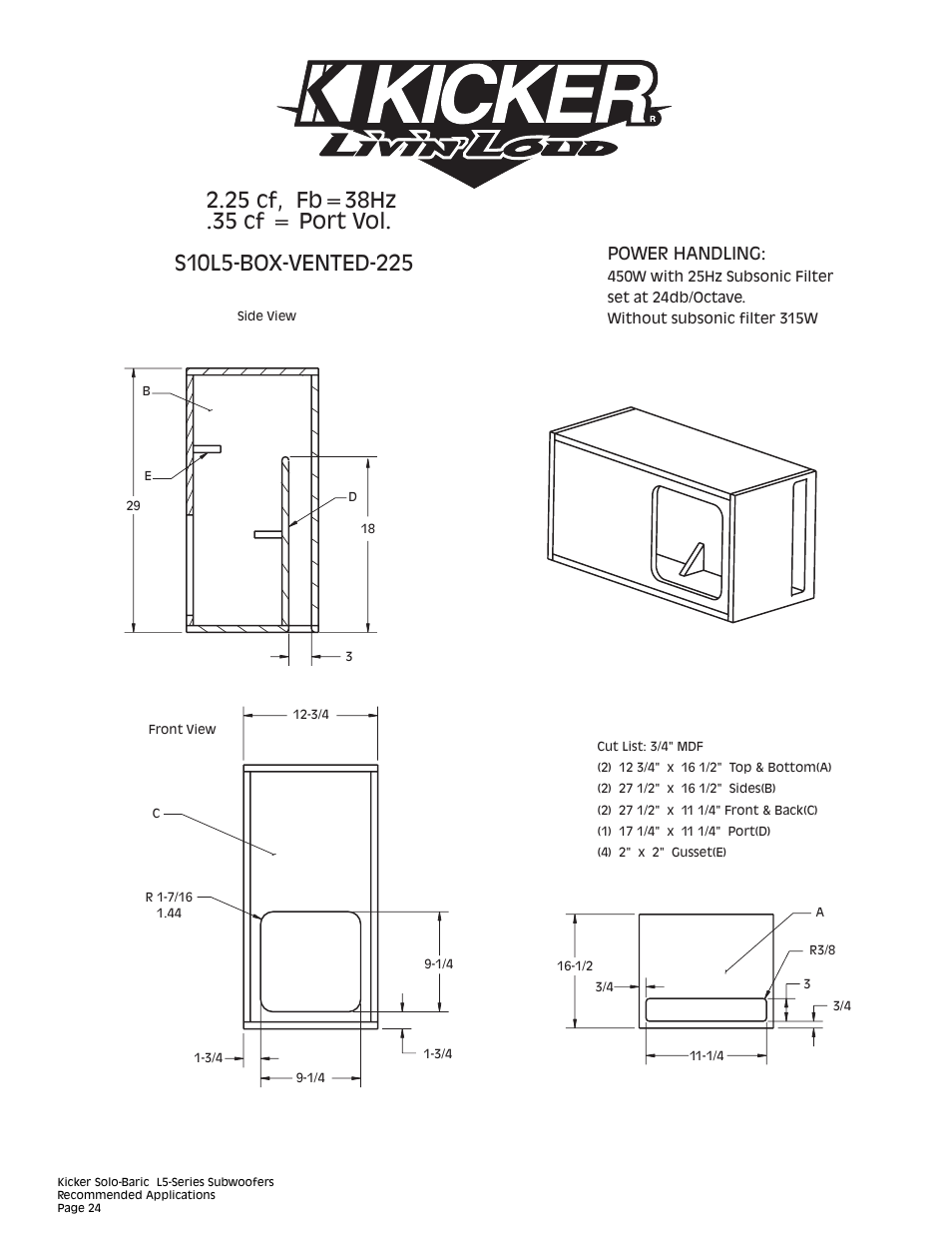 Power handling | Kicker L5 User Manual | Page 24 / 36