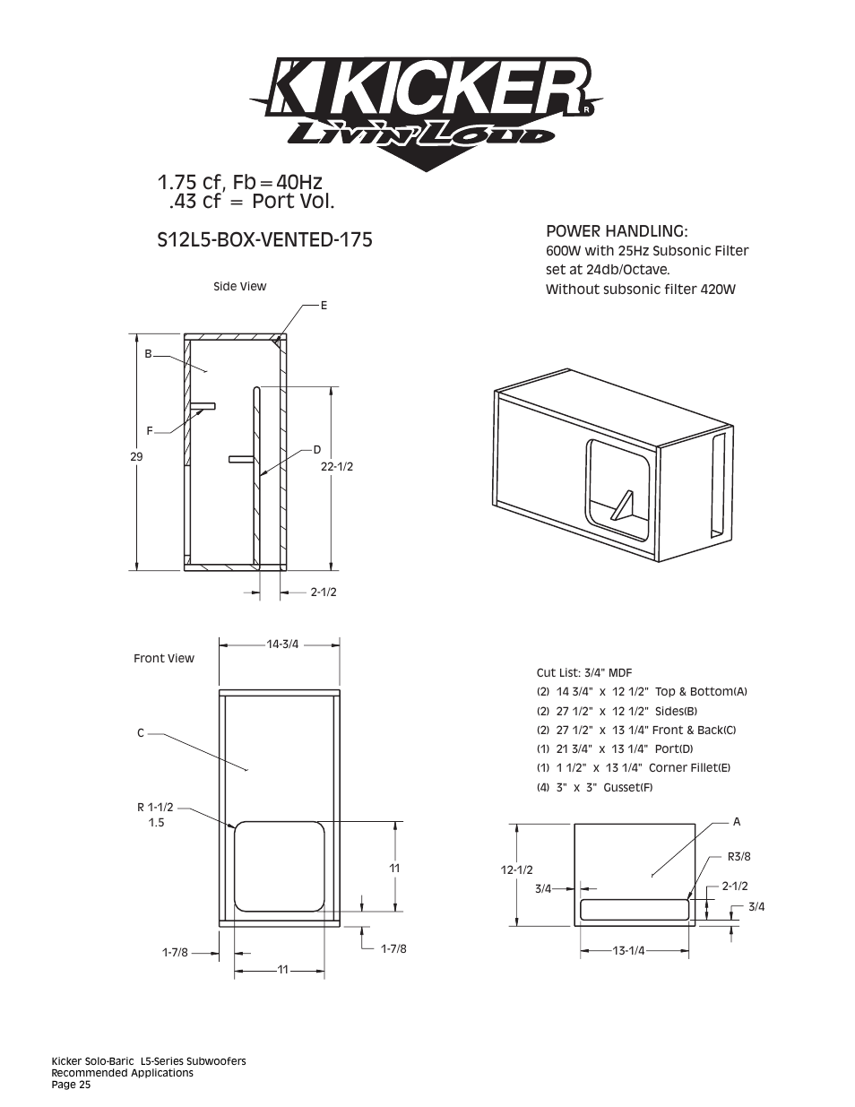 Power handling | Kicker L5 User Manual | Page 25 / 36