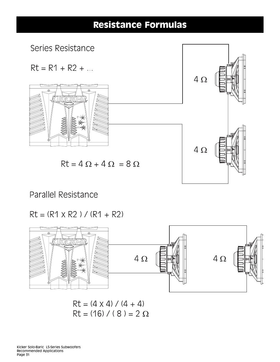 Resistance formulas | Kicker L5 User Manual | Page 31 / 36