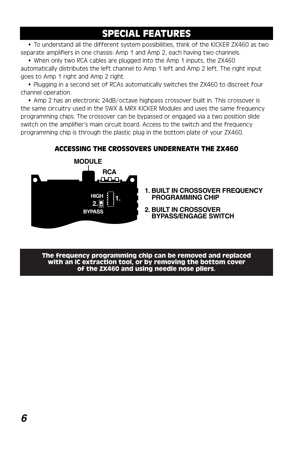 6special features | Kicker ZX460 User Manual | Page 6 / 12