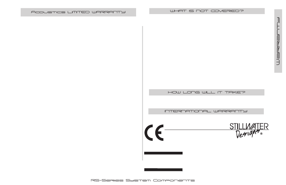 Warning, 11 warran ty | Kicker RS56.2 User Manual | Page 11 / 12
