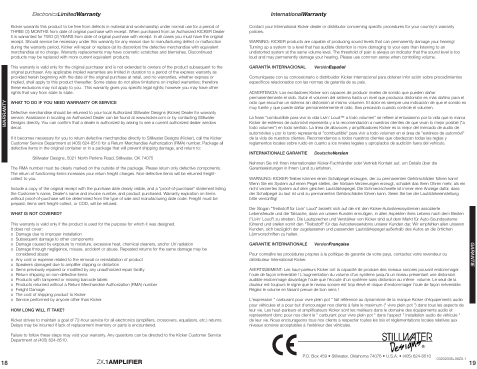 Zx .1amplifier | Kicker ZX SERIES ZX1000.1 User Manual | Page 10 / 10