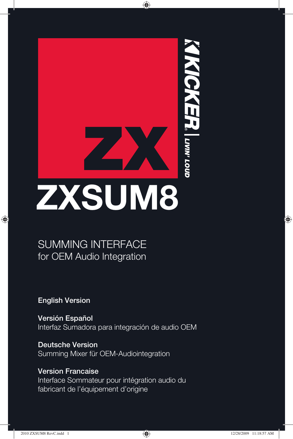 Kicker ZXSUM8 User Manual | 32 pages