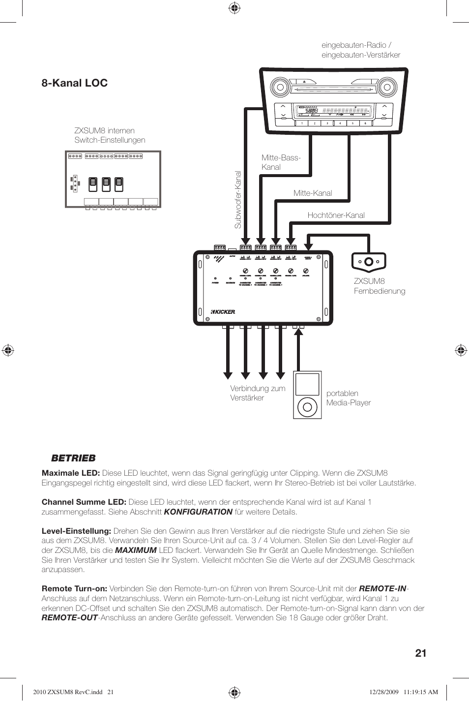 21 8-kanal loc | Kicker ZXSUM8 User Manual | Page 21 / 32