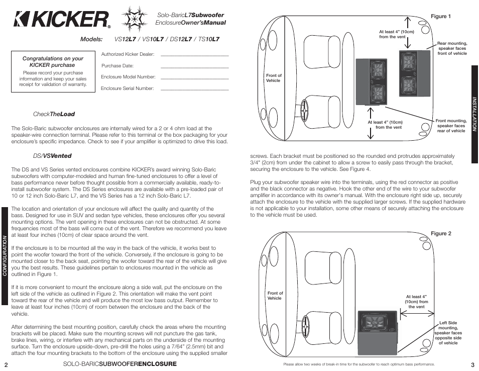 Kicker VS12L7 User Manual | Page 2 / 4