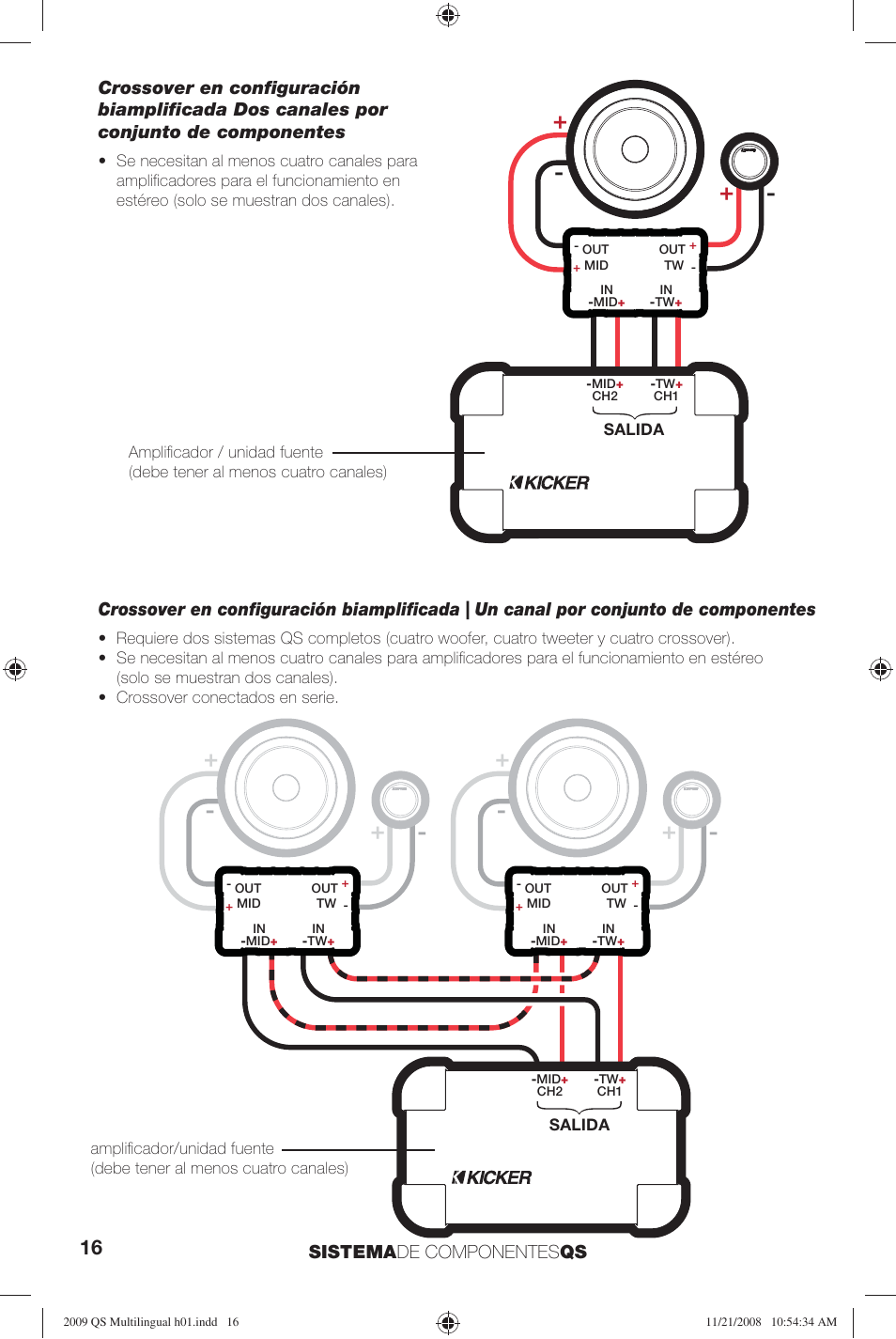 Sistema de componentes qs | Kicker QS60.2 User Manual | Page 16 / 40