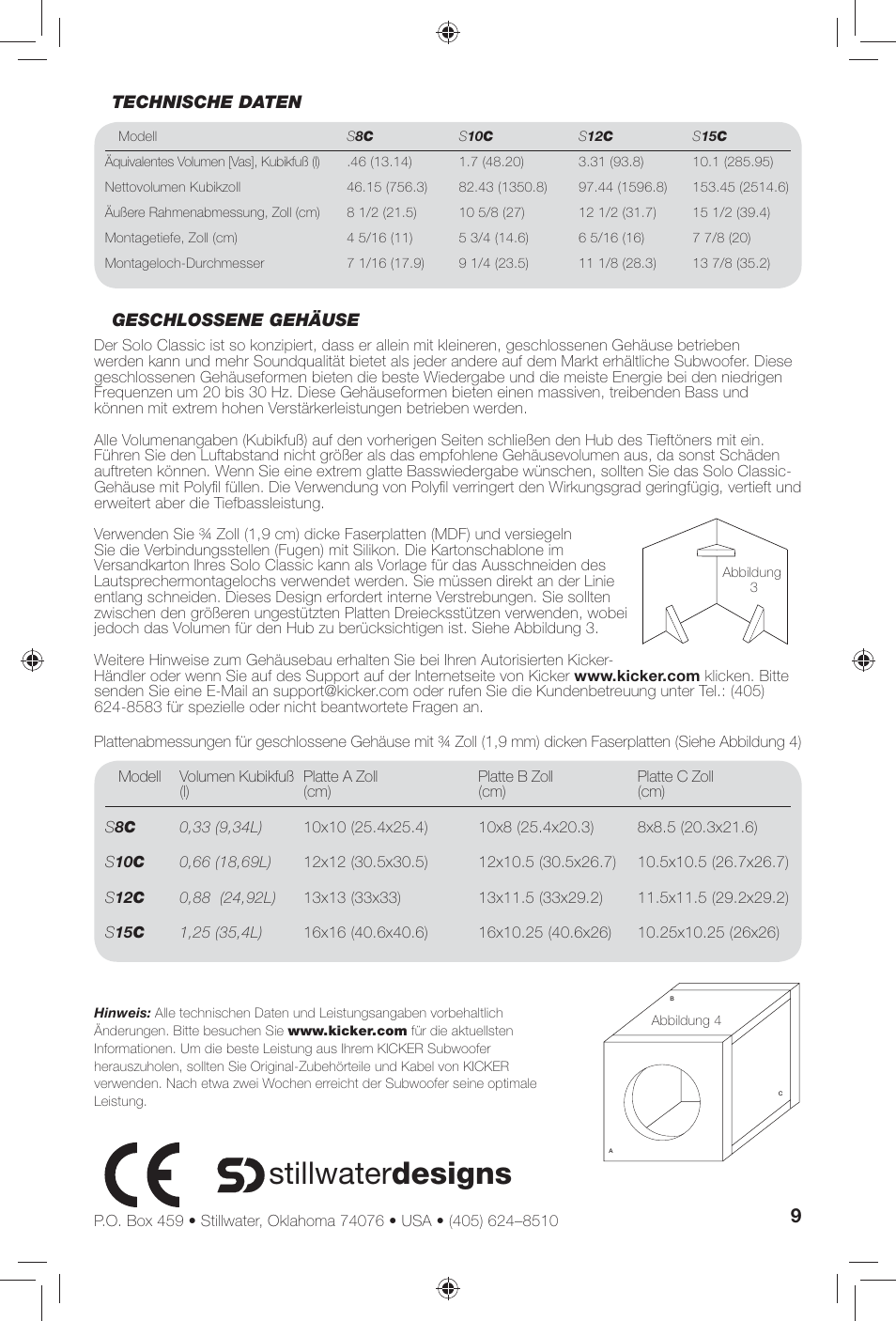 Stillwater designs | Kicker S10C User Manual | Page 9 / 12